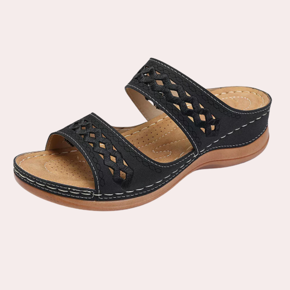 Anti-slip sandals with arch support for women – Valeria-Black-3-State of Style