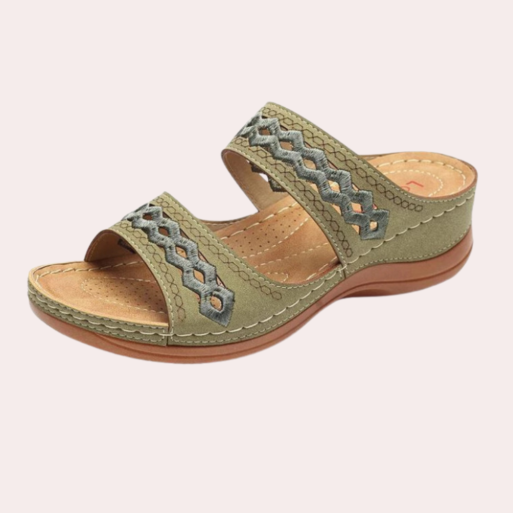 Anti-slip sandals with arch support for women – Valeria-Green-3-State of Style
