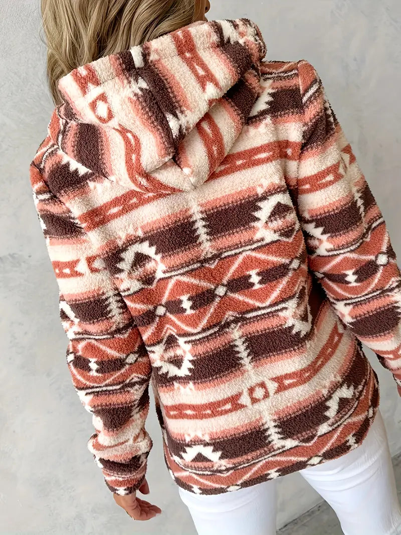 Ladies' Teddy Vest with Aztec Pattern – Nayeli