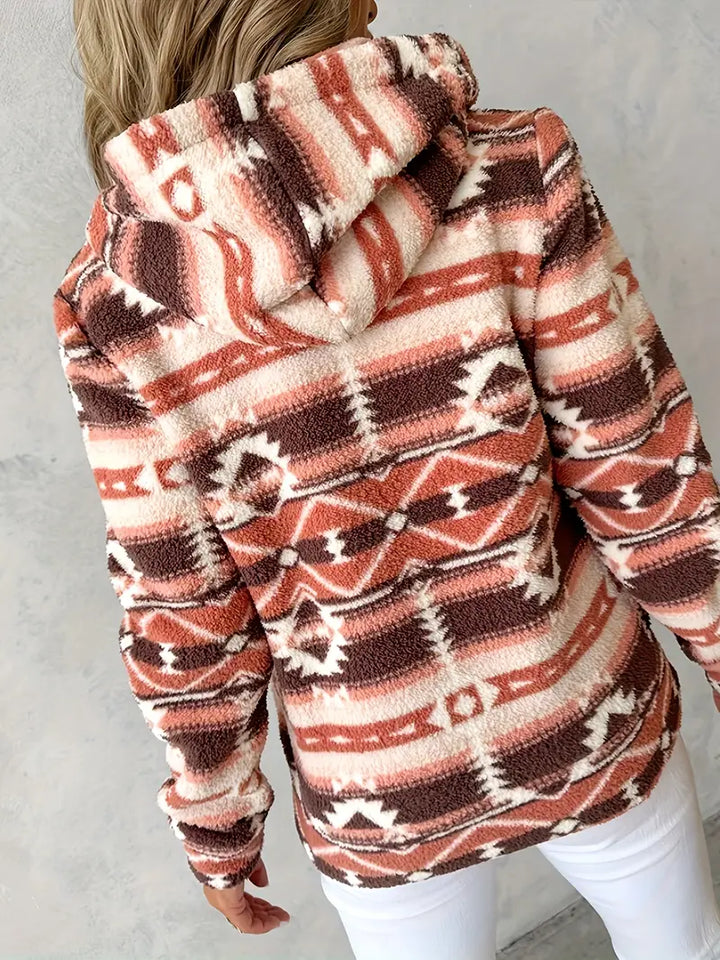 Ladies' Teddy Vest with Aztec Pattern – Nayeli