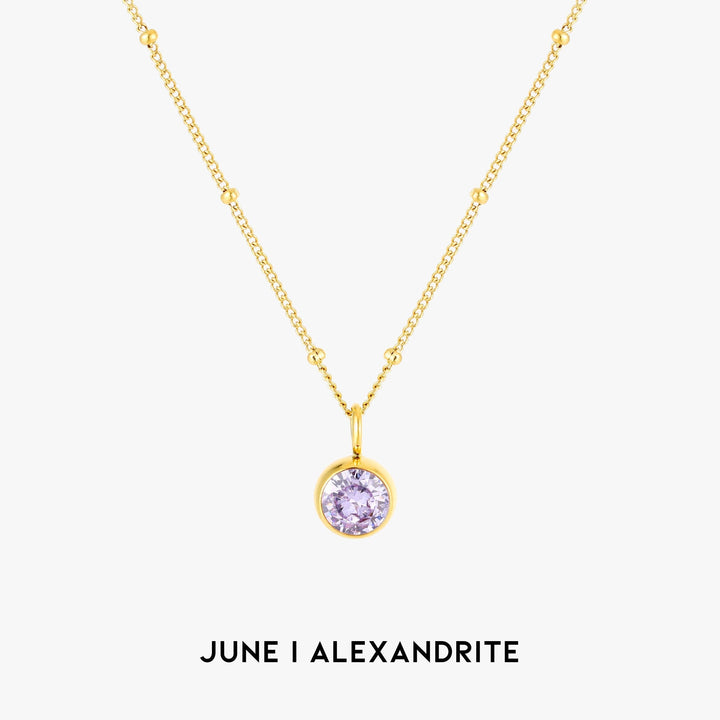 Birthstone Necklace - Aurora-June | Alexandrite-Gold-Nora Luxe