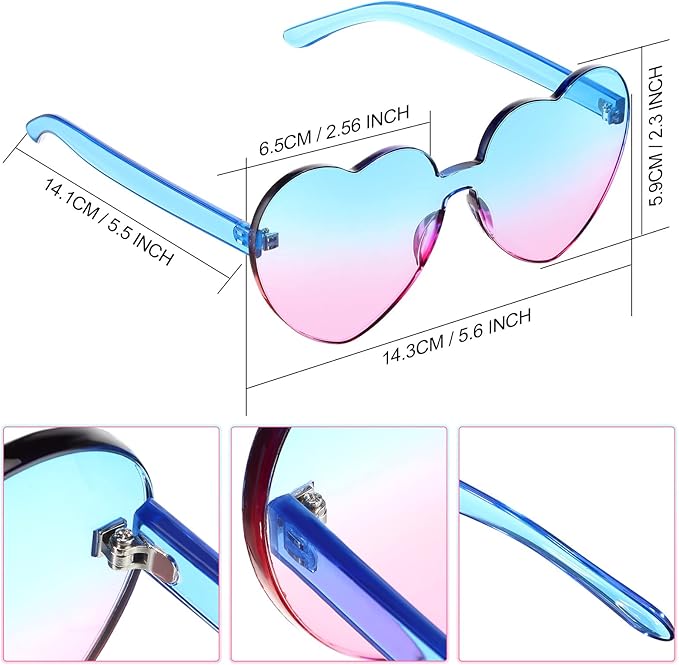 Borderless Heart-Shaped Transparent Sunglasses - Cora-Yellow-Nora Luxe