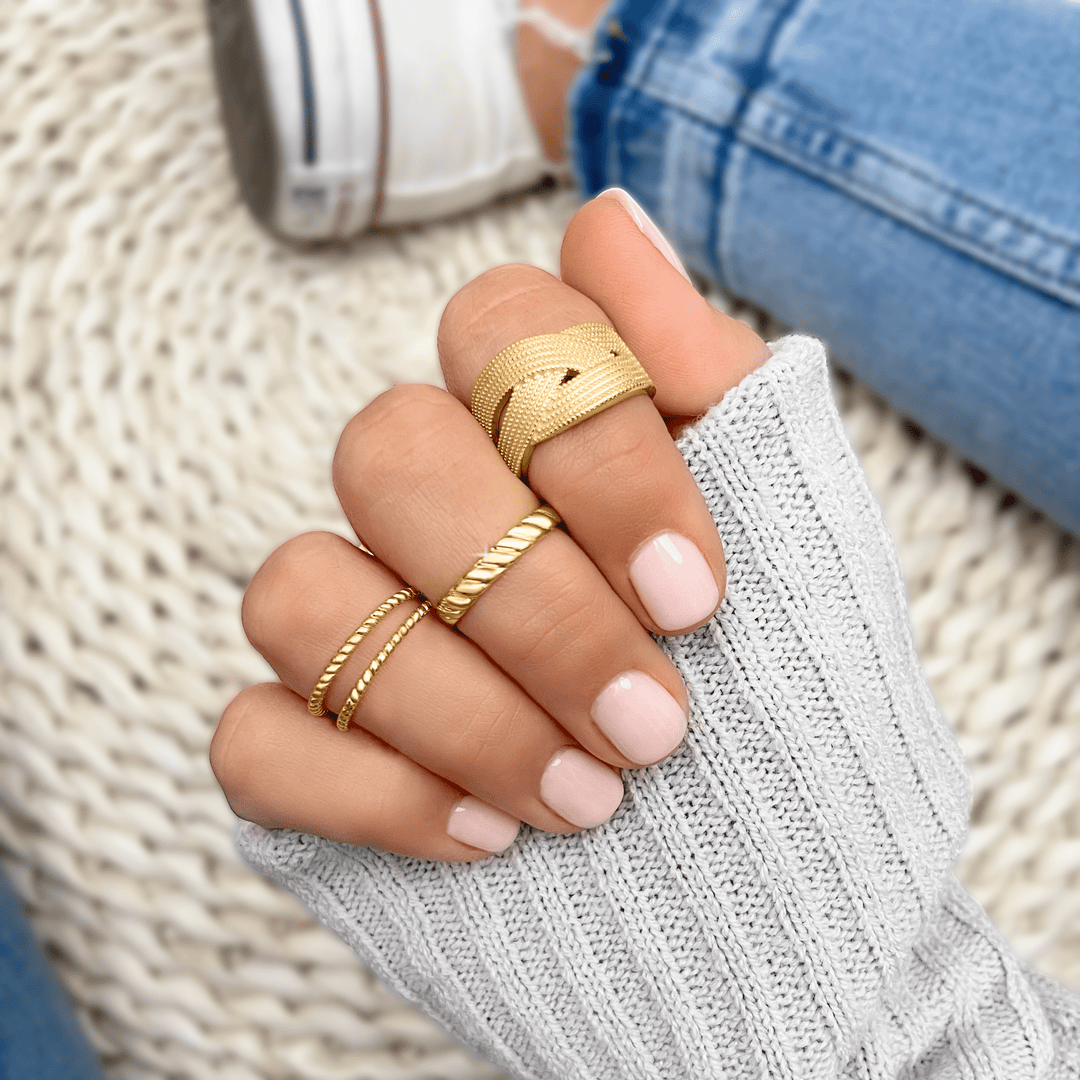 Braided Double Ring - Lina-Gold-5-Nora Luxe