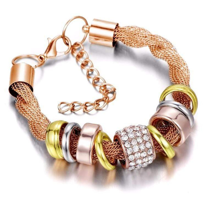 Braided Fashion Bracelet - Zarina-Rose gold-Nora Luxe
