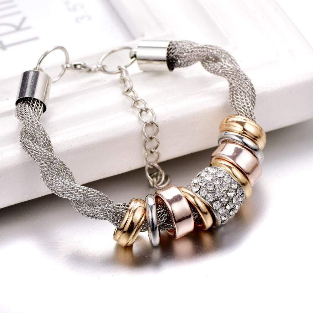 Braided Fashion Bracelet - Zarina-Silver-Nora Luxe