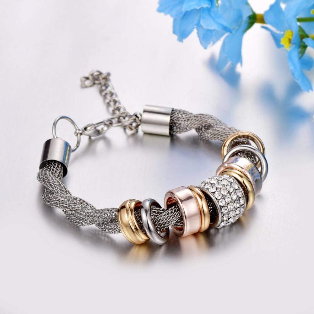Braided Fashion Bracelet - Zarina-Silver-Nora Luxe