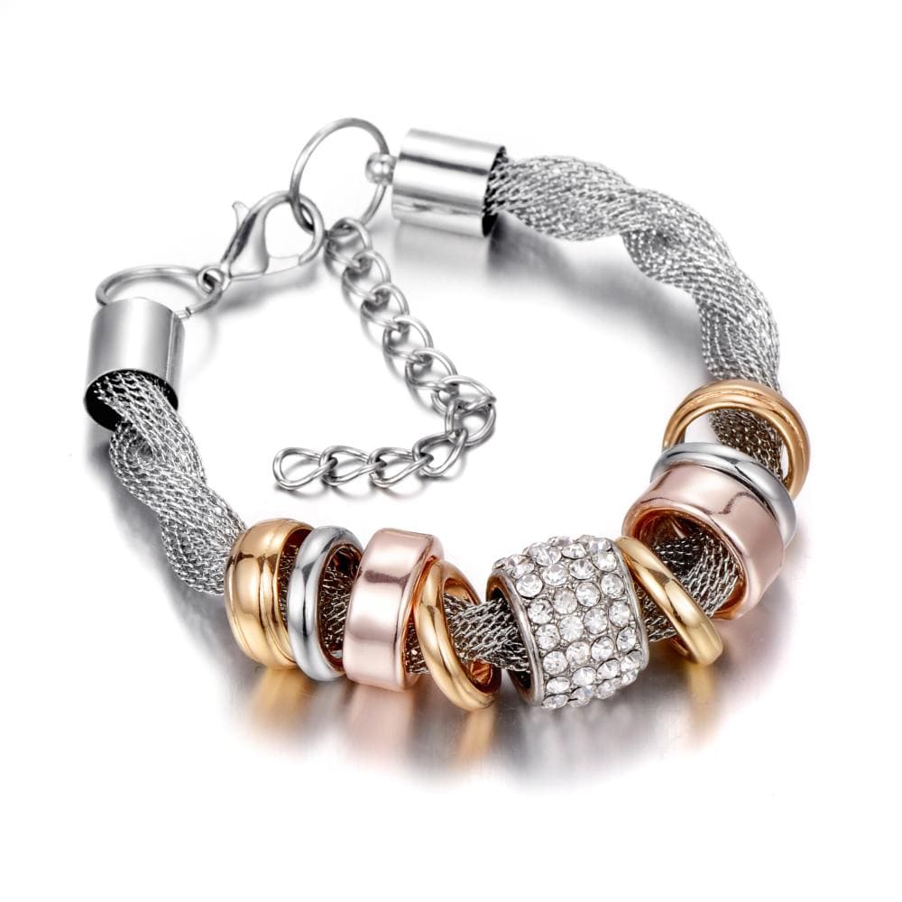 Braided Fashion Bracelet - Zarina-Silver-Nora Luxe