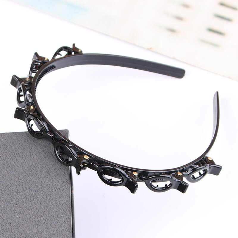 Braided Hairband with Grip – Bibi-Black-Nora Luxe