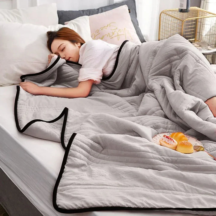 Breathable Summer Cooling Blanket - CoolBreeze-Gray-39.37 × 59.06 in-Nora Luxe
