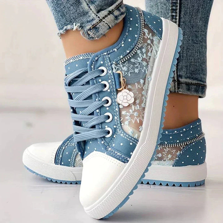 Breathable Women's Canvas Sneakers with Floral Lace – Celina-3-Nora Luxe