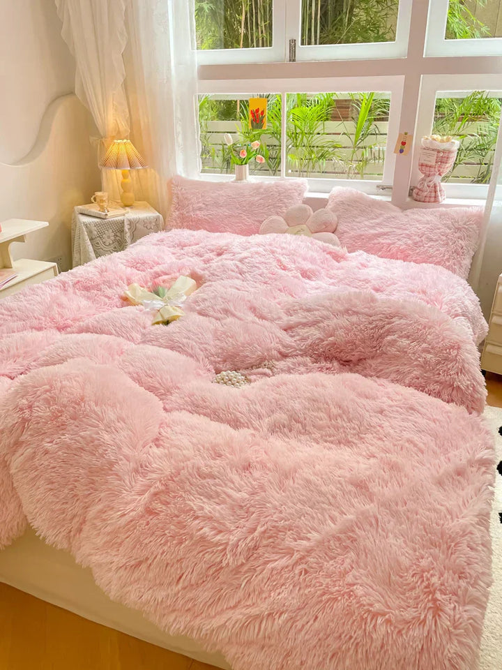 Candy-Colored Soft Duvet Cover - FluffCandy-Dark Gray-59.06 inches bed-Nora Luxe