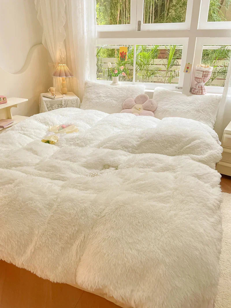 Candy-Colored Soft Duvet Cover - FluffCandy-Dark Gray-59.06 inches bed-Nora Luxe