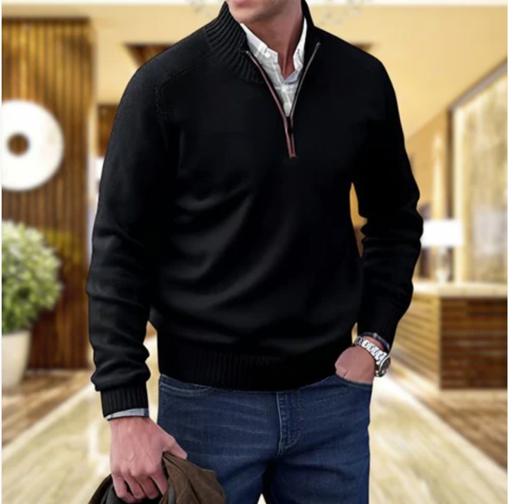 Cashmere Jumper with Zip - Mason-Brown-M-Nora Luxe