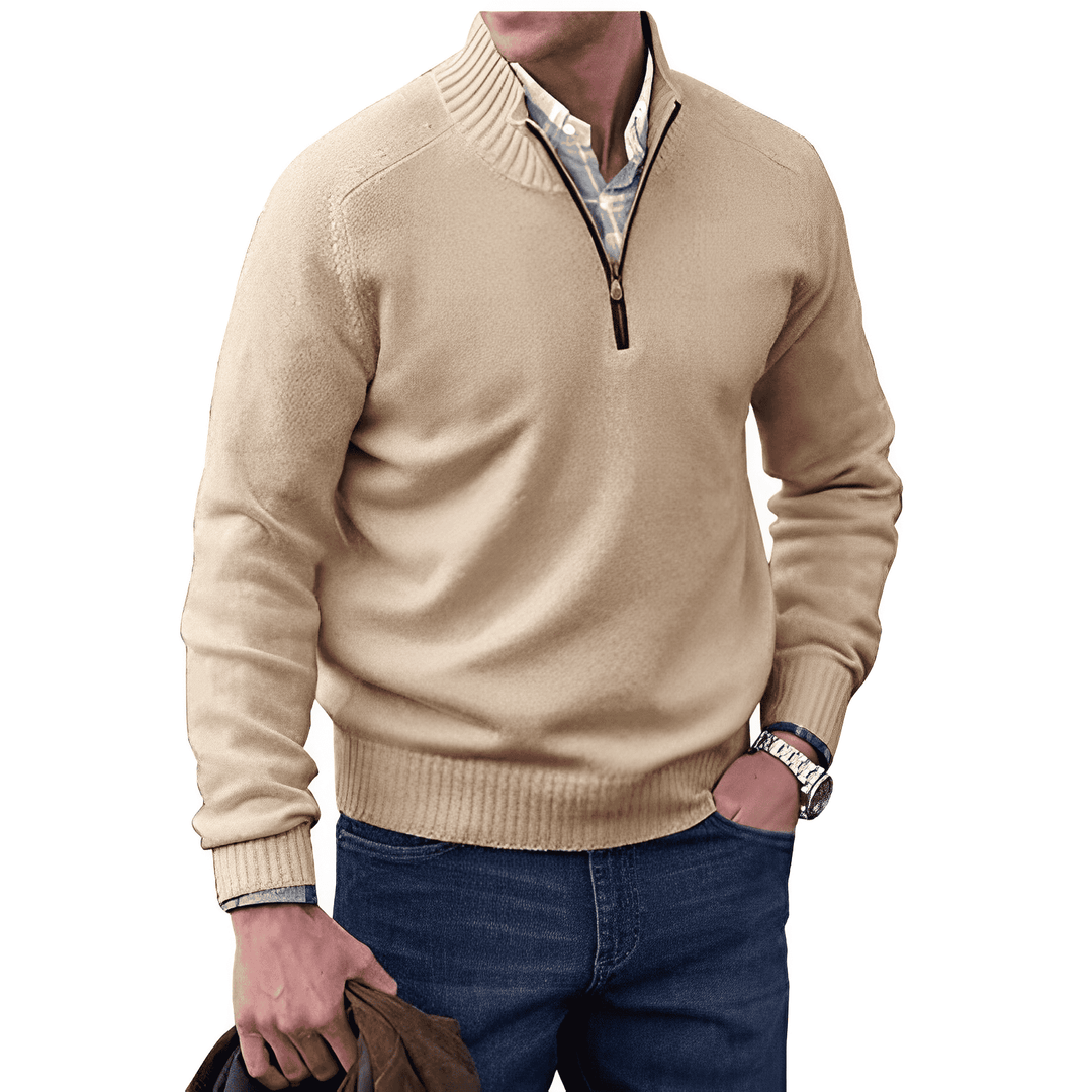 Cashmere Jumper with Zip - Mason-Brown-M-Nora Luxe