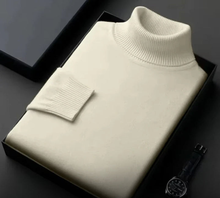 Cashmere Men's Sweater – Silvano-Beige-S-Nora Luxe