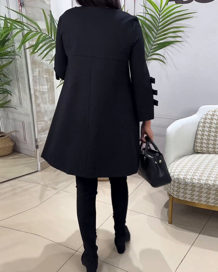 Casual Black Dress with Long Sleeves - Nora-S-Nora Luxe