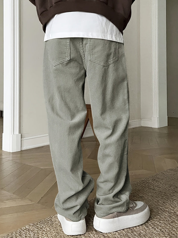 Casual Corduroy Men's Trousers with Drawstring - Mason-Black-S-Nora Luxe