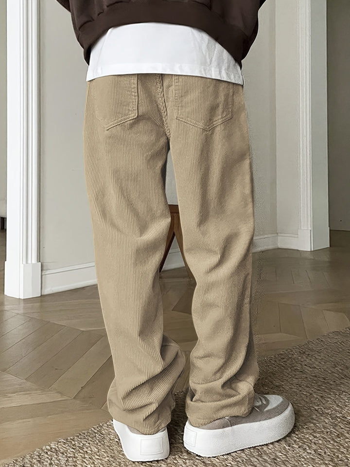 Casual Corduroy Men's Trousers with Drawstring - Mason-Black-S-Nora Luxe