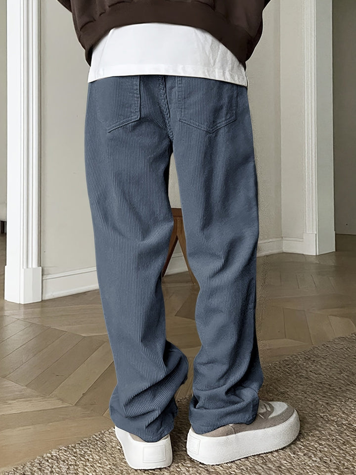 Casual Corduroy Men's Trousers with Drawstring - Mason-Royal Blue-S-Nora Luxe