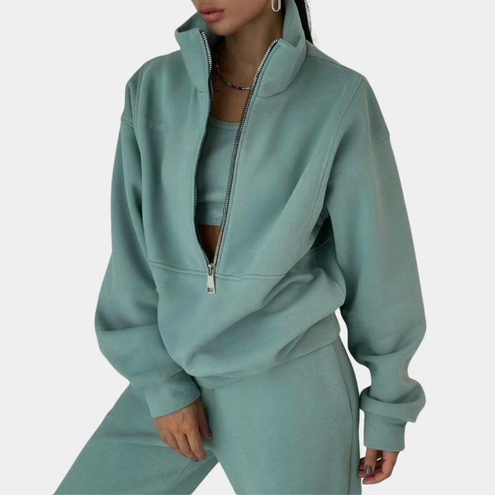Casual Jogging Suit Set for Women - Riva-Green-S-Nora Luxe