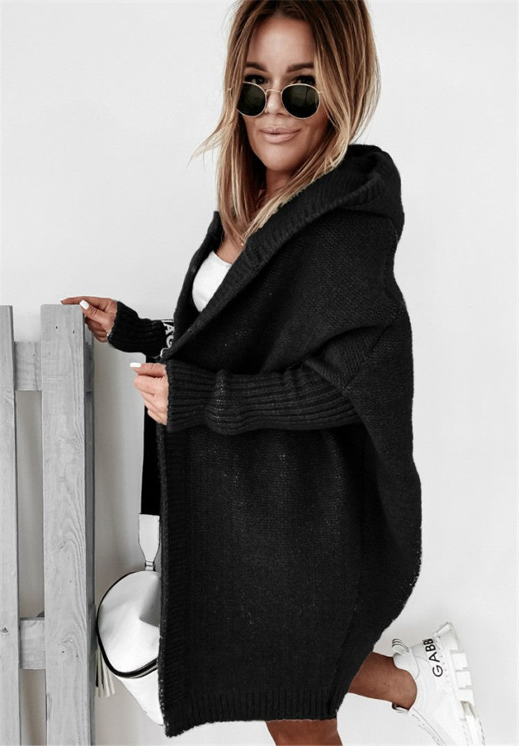 Casual Knitted Women's Cardigan - Eliza-Black-S-Nora Luxe