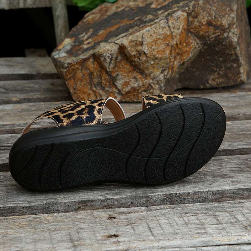 Casual Ladies Sandals with Velcro Closure – Nina-Leopard-3-State of Style