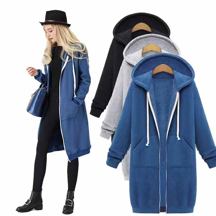 Casual Lang Women's Jacket - CozyZip-Black-M-Nora Luxe