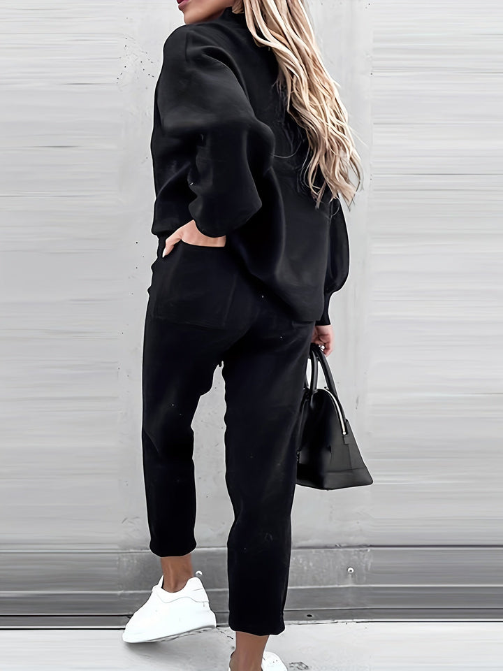 Casual Two-Piece Outfit with Cute Bear Print - Mila-White-S-Nora Luxe