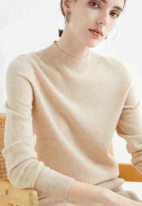 Casual Women's Sweater - Livia-Beige-M-Nora Luxe