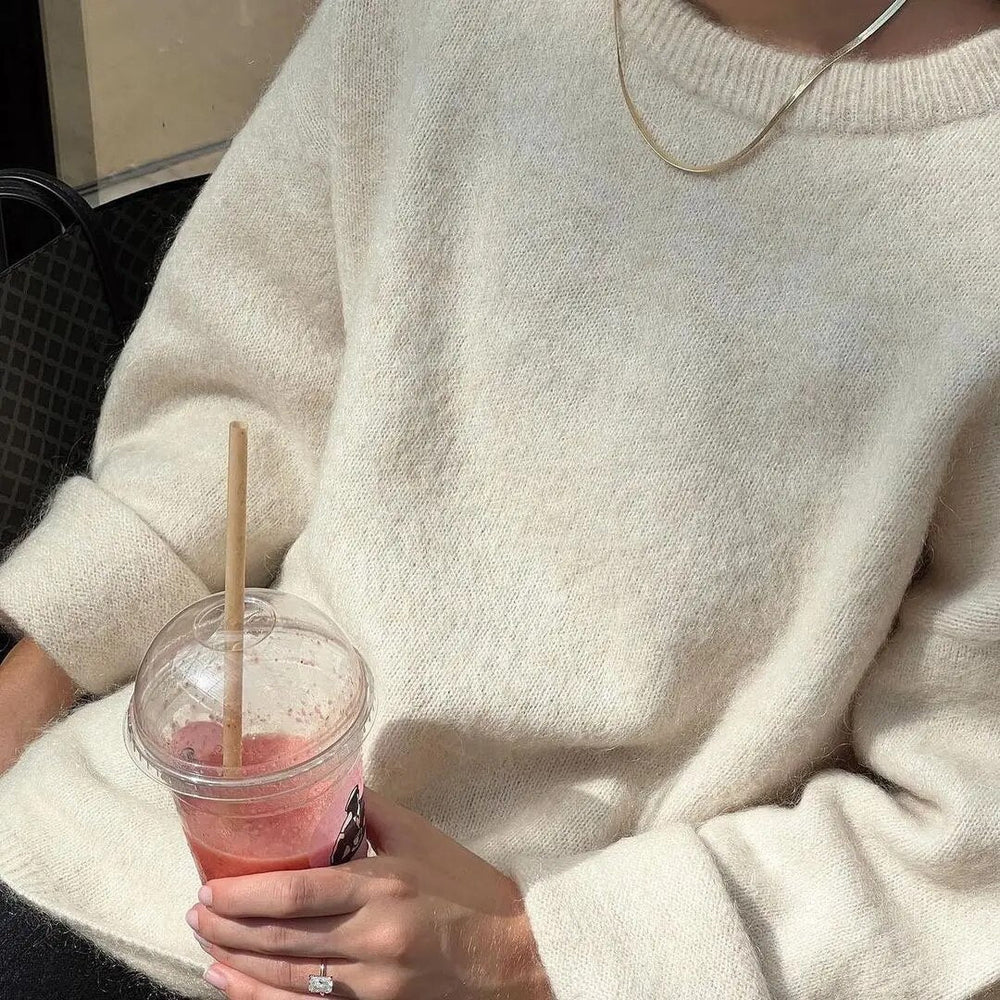 Casual Wool Ladies Sweater - Clara-Apricot-XS-Nora Luxe