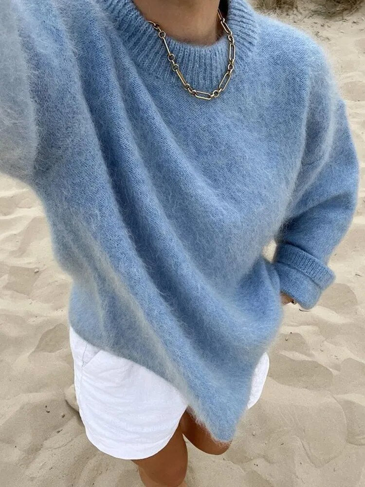 Casual Wool Ladies Sweater - Clara-Apricot-XS-Nora Luxe