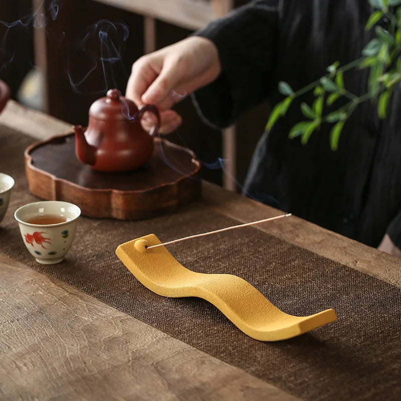 Ceramic Incense Holder - ZenWave-Blue-Nora Luxe