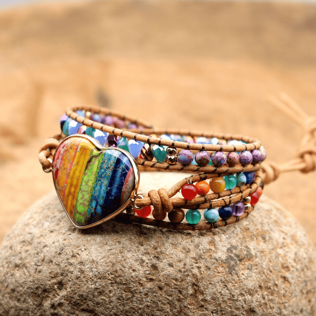 Chakra Heart Wrap Bracelet - Liora-Nora Luxe