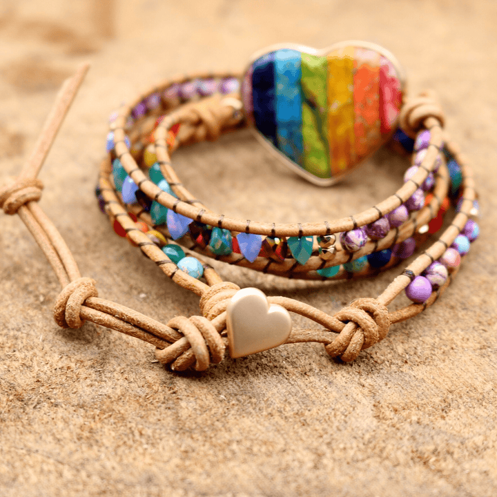 Chakra Heart Wrap Bracelet - Liora-Nora Luxe
