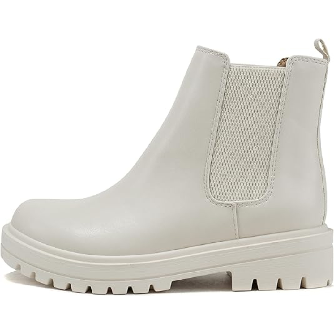 Chic Low Heel Chelsea Ankle Boots - Kailey-White PU-2.5-Nora Luxe