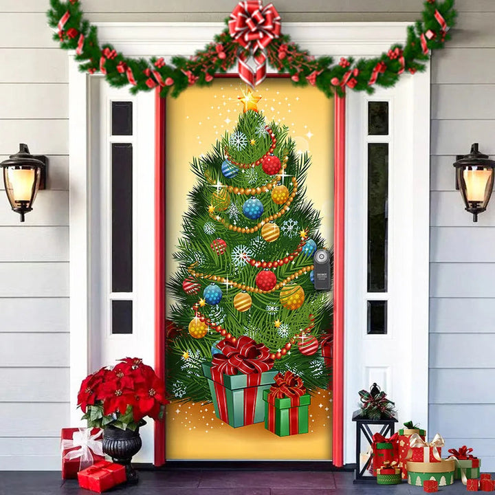 Christmas Door Decoration - MerryDoor-Style 1-91 × 90.55 inches-Nora Luxe