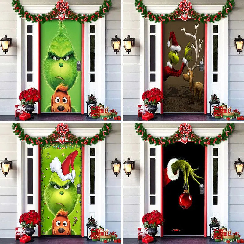 Christmas Door Decoration - MerryDoor-Style 1-91 × 90.55 inches-Nora Luxe