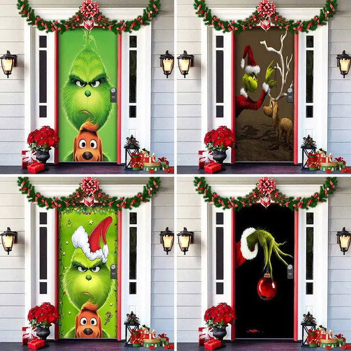 Christmas Door Decoration - MerryDoor-Style 1-91 × 90.55 inches-Nora Luxe