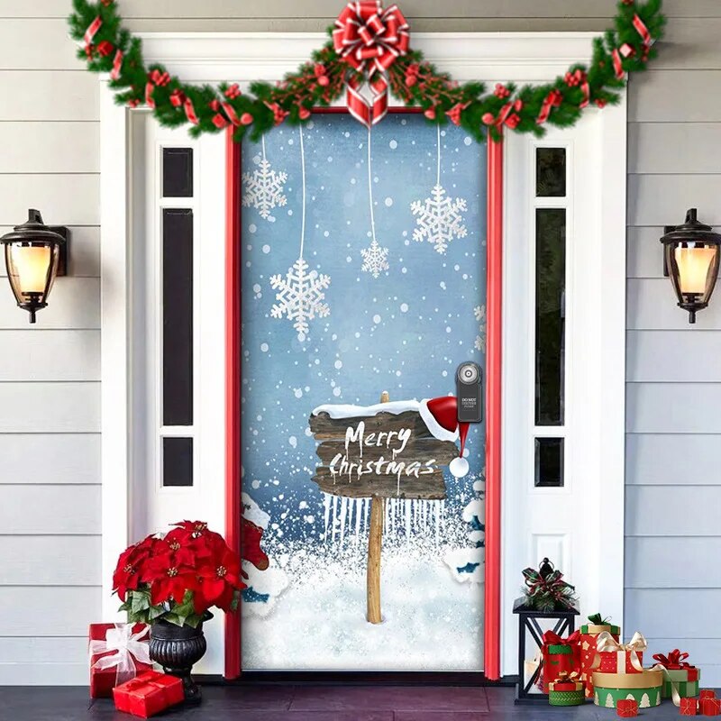 Christmas Door Decoration - MerryDoor-Style 3-91 × 90.55 inches-Nora Luxe