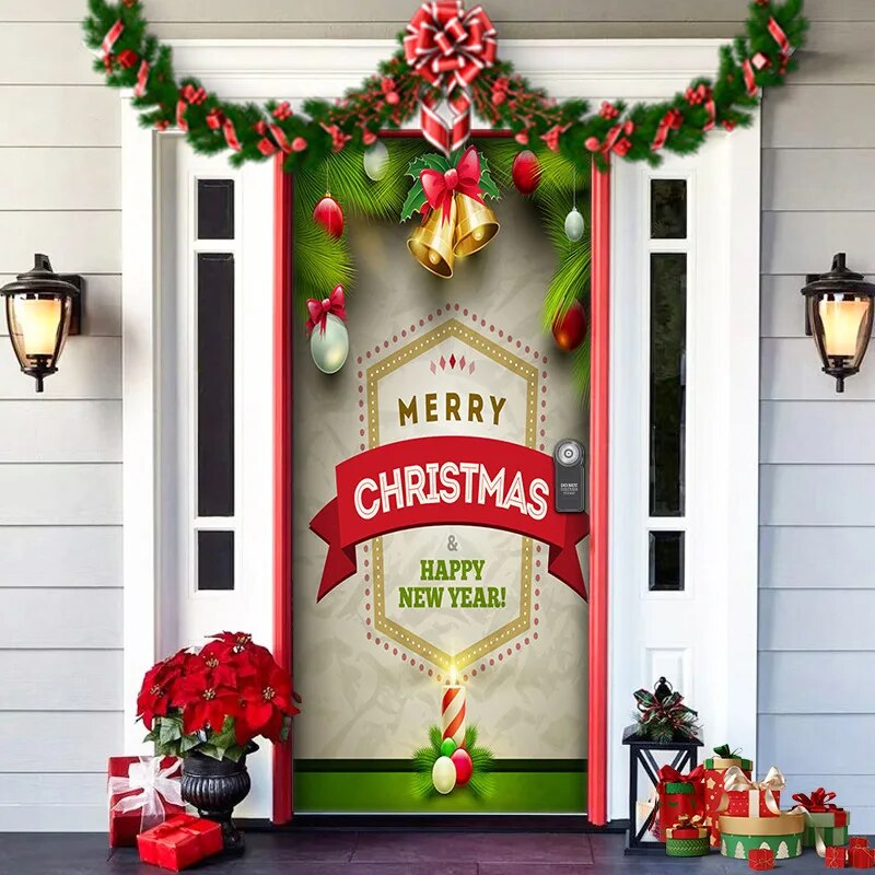 Christmas Door Decoration - MerryDoor-Style 4-91 × 90.55 inches-Nora Luxe
