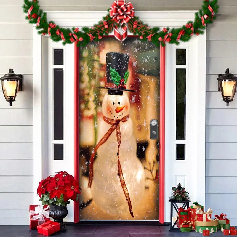 Christmas Door Decoration - MerryDoor-Style 6-91 × 90.55 inches-Nora Luxe