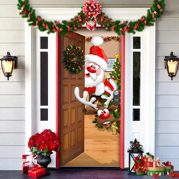 Christmas Door Decoration - MerryDoor-Style 7-91 × 90.55 inches-Nora Luxe