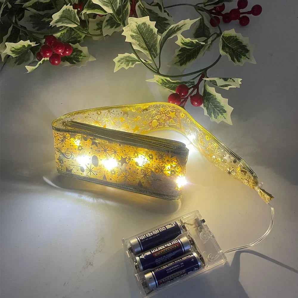 Christmas Lights Ribbon - TwinkleRibbon-Style 1-118.11 inches-Nora Luxe