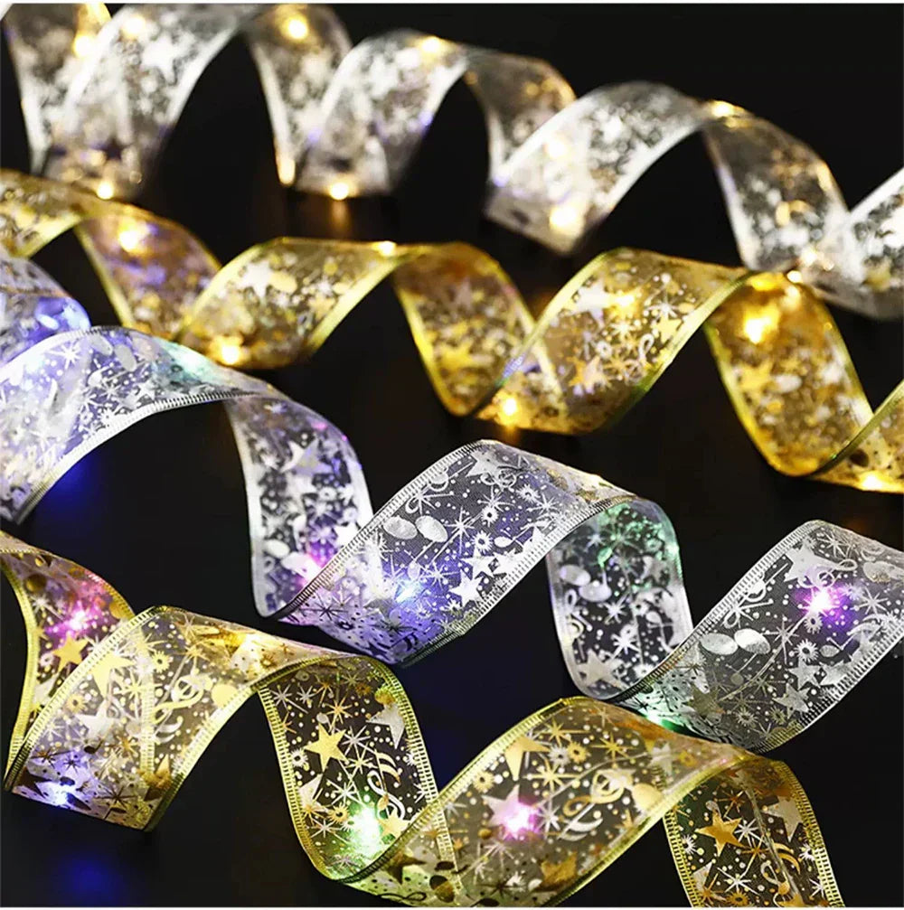 Christmas Lights Ribbon - TwinkleRibbon-Style 1-118.11 inches-Nora Luxe