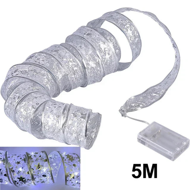 Christmas Lights Ribbon - TwinkleRibbon-Style 3-196.85 inches-Nora Luxe