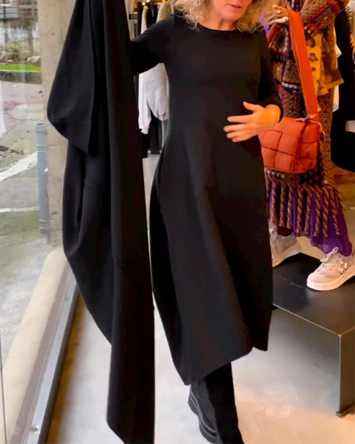 Classic Black Midi Dress - Sofia-S-Nora Luxe