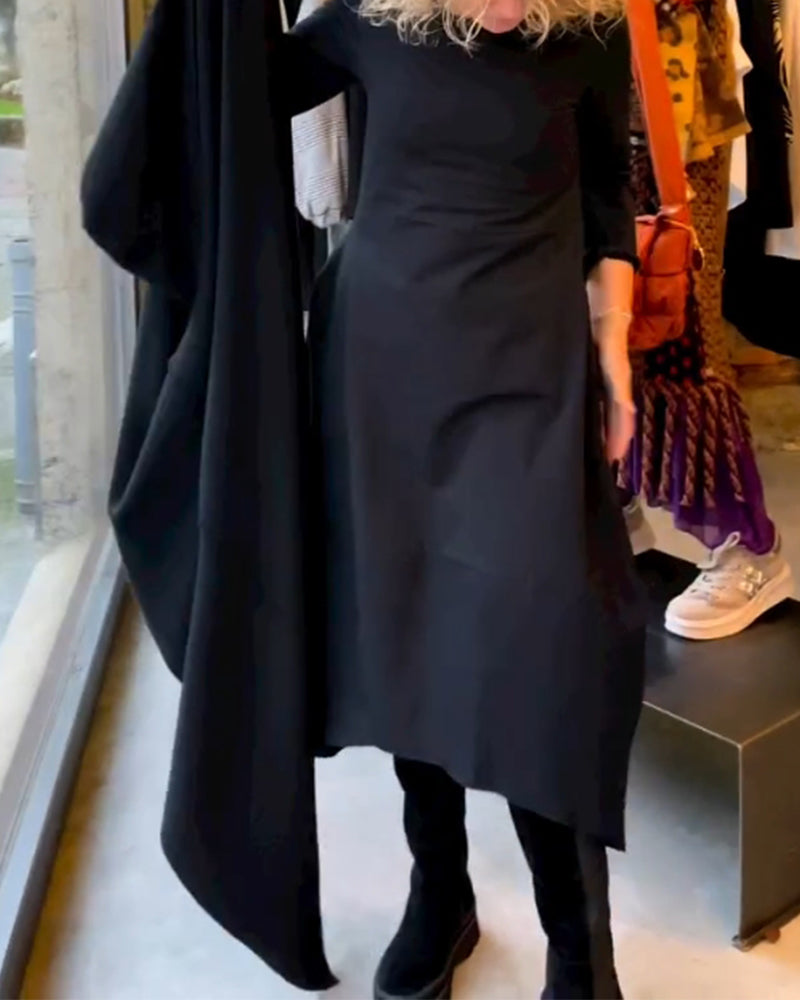 Classic Black Midi Dress - Sofia-S-Nora Luxe