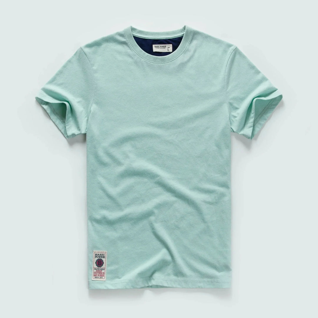 Classic cotton t-shirt with a timeless look - Victor-Light green-XS-Nora Luxe