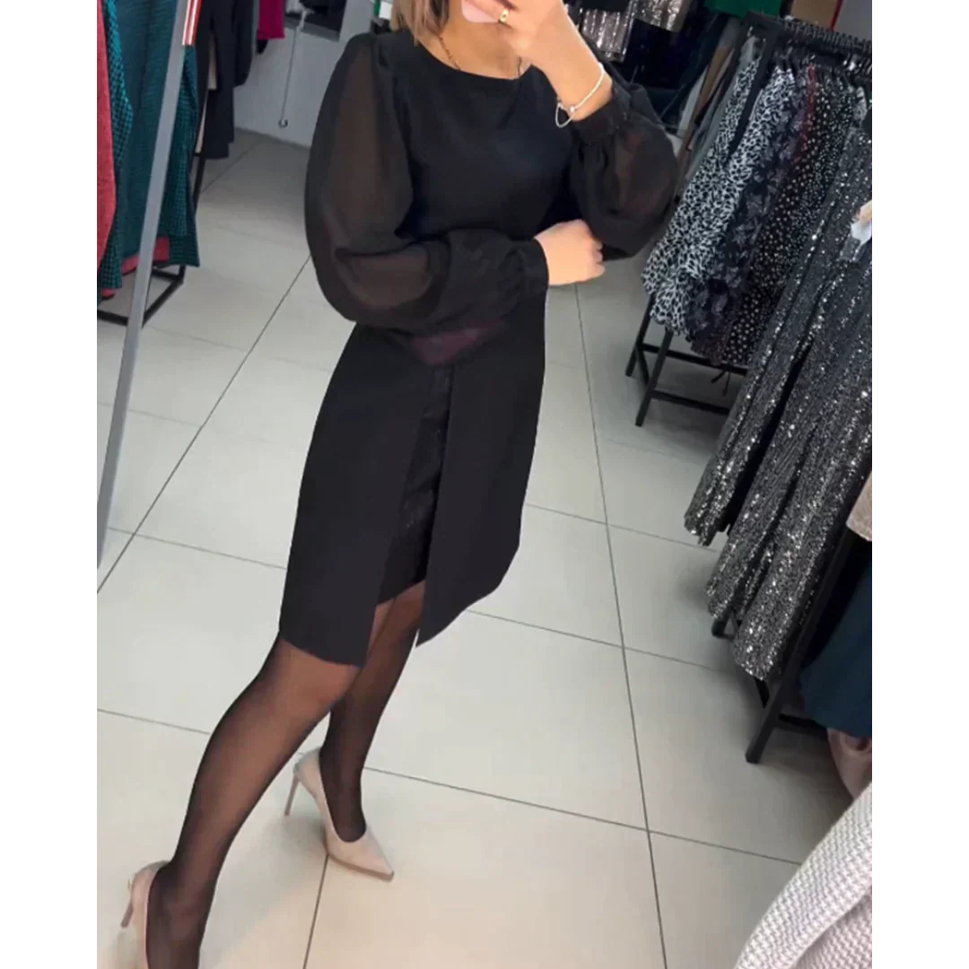 Classic Dress with Long Sleeves - Isabelle-S-Nora Luxe