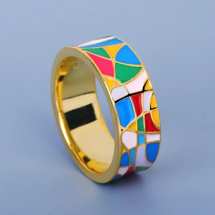 Classic Enamel Zirconia Ring - Nadia-5-Nora Luxe